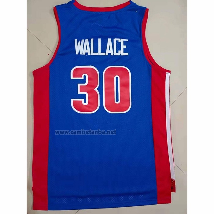 Camiseta Detroit Pistons Rasheed Wallace #30 Mitchell & Ness 2003-04 Azul
